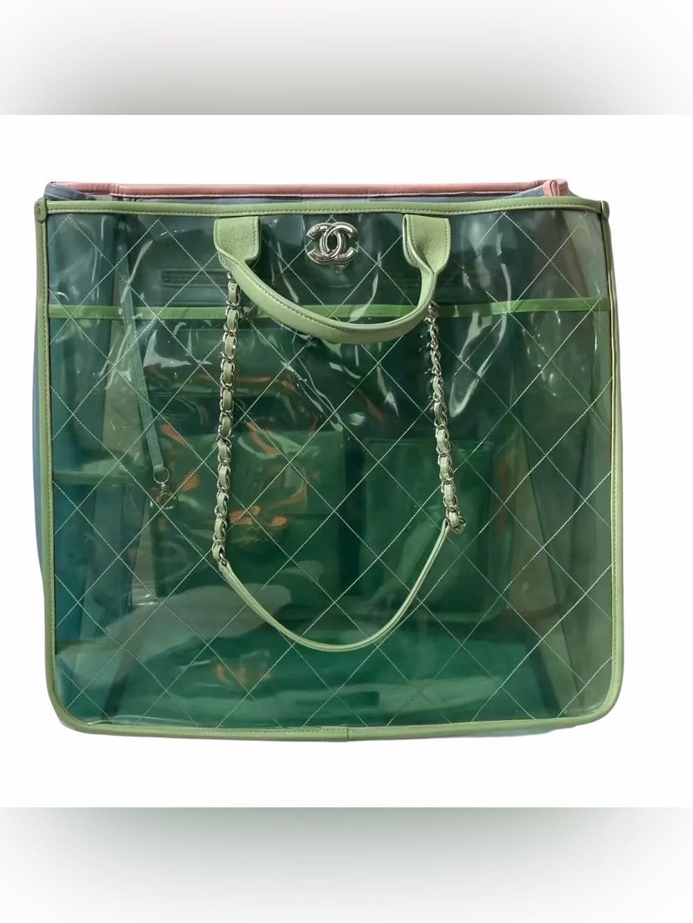 CHANEL COCO SPLASH LARGE TOTE PVC WITH LEATHER TRIM S/S 2018 RUNWAY COLLECTION